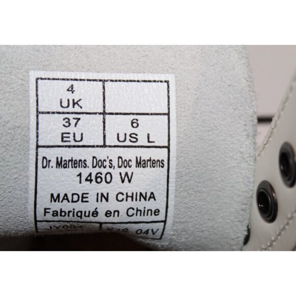 Dr. Martens 1460 White Smooth Leather Boots Womens US 6 / UK 4 EUC Docs 8-Eye 37 - Picture 11 of 12